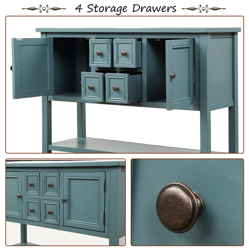Buffet Sideboard Living Room Console Table - Steel Blue