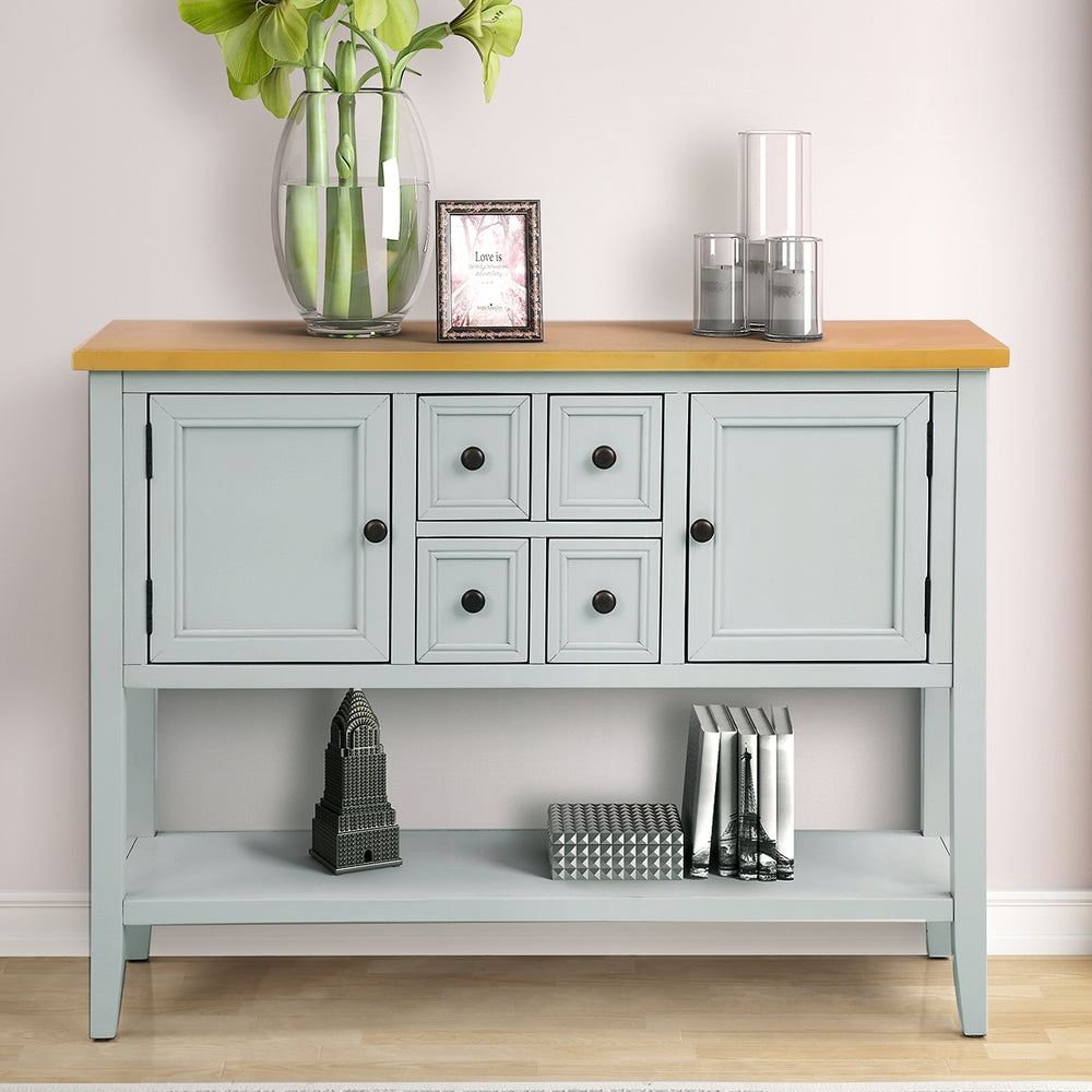 Buffet Sideboard Living Room Console Table - Lime White