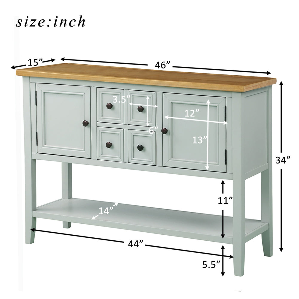 Buffet Sideboard Living Room Console Table - Lime White