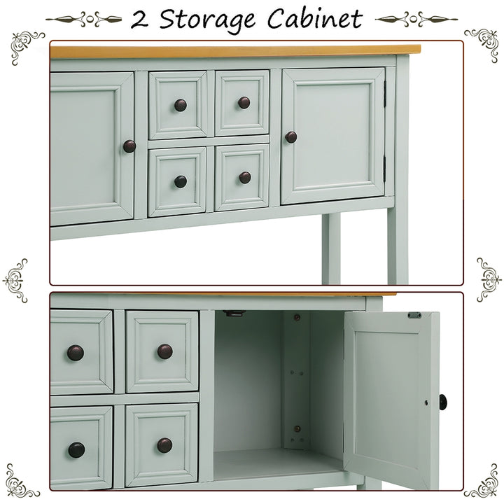 Buffet Sideboard Living Room Console Table - Lime White