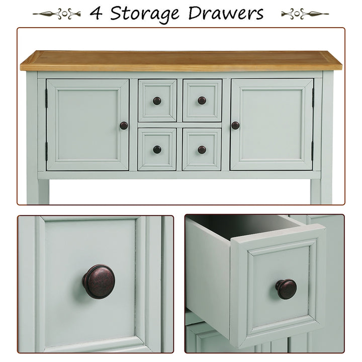 Buffet Sideboard Living Room Console Table - Lime White
