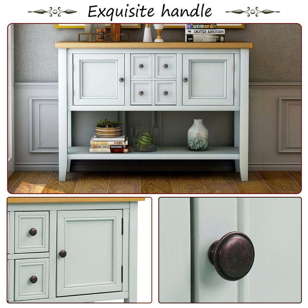 Buffet Sideboard Living Room Console Table - Lime White