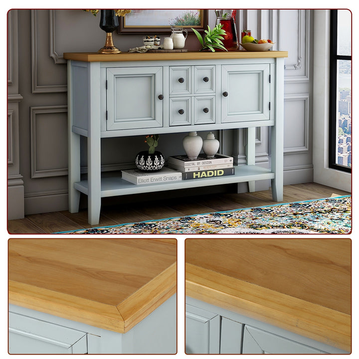 Buffet Sideboard Living Room Console Table - Lime White