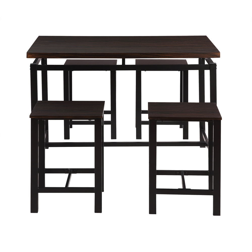 5 Piece Counter Height Dining Set - Dark Brown