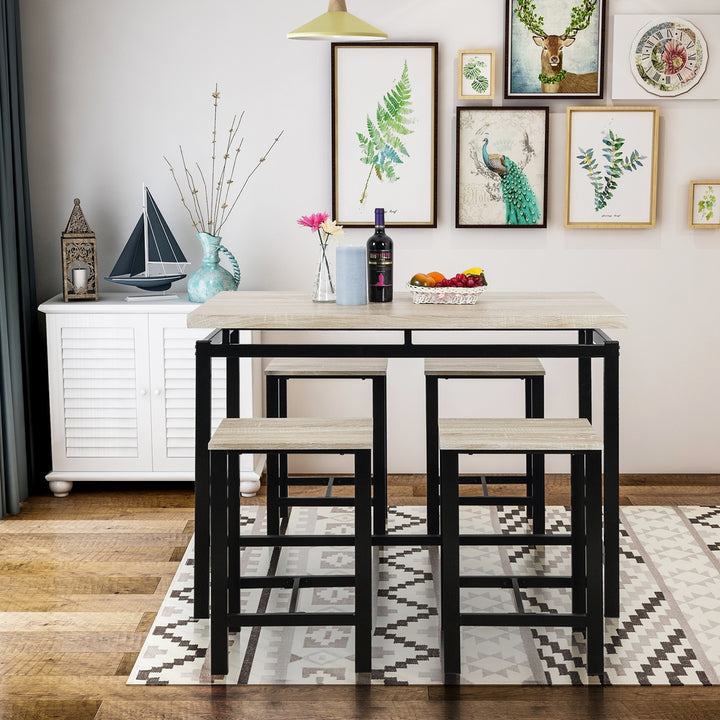 5 Piece Counter Height Dining Set - White