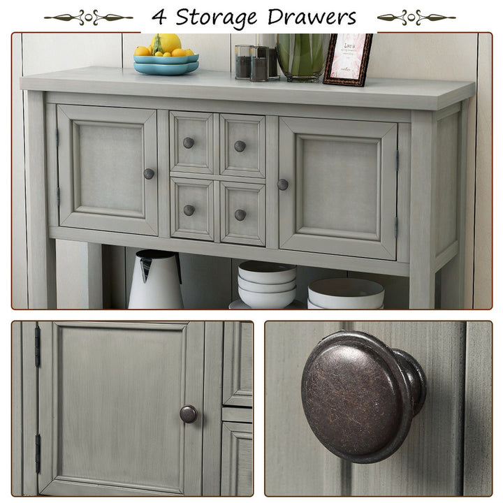 Buffet Sideboard Living Room Console Table - Antique Grey