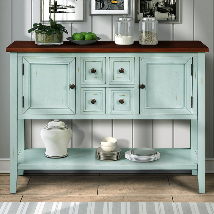 Buffet Sideboard Living Room Console Table - Antique Blue