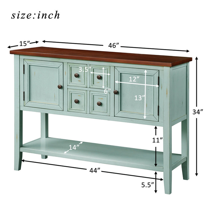 Buffet Sideboard Living Room Console Table - Antique Blue