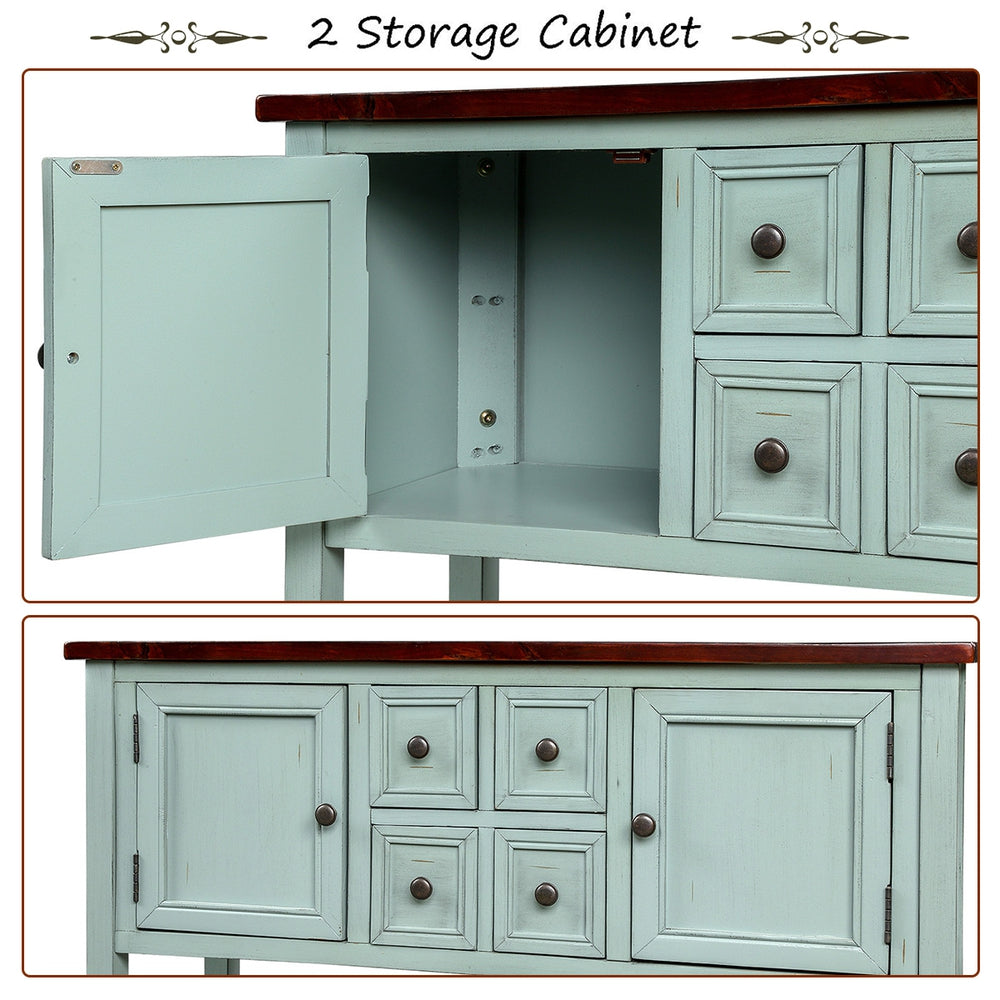 Buffet Sideboard Living Room Console Table - Antique Blue