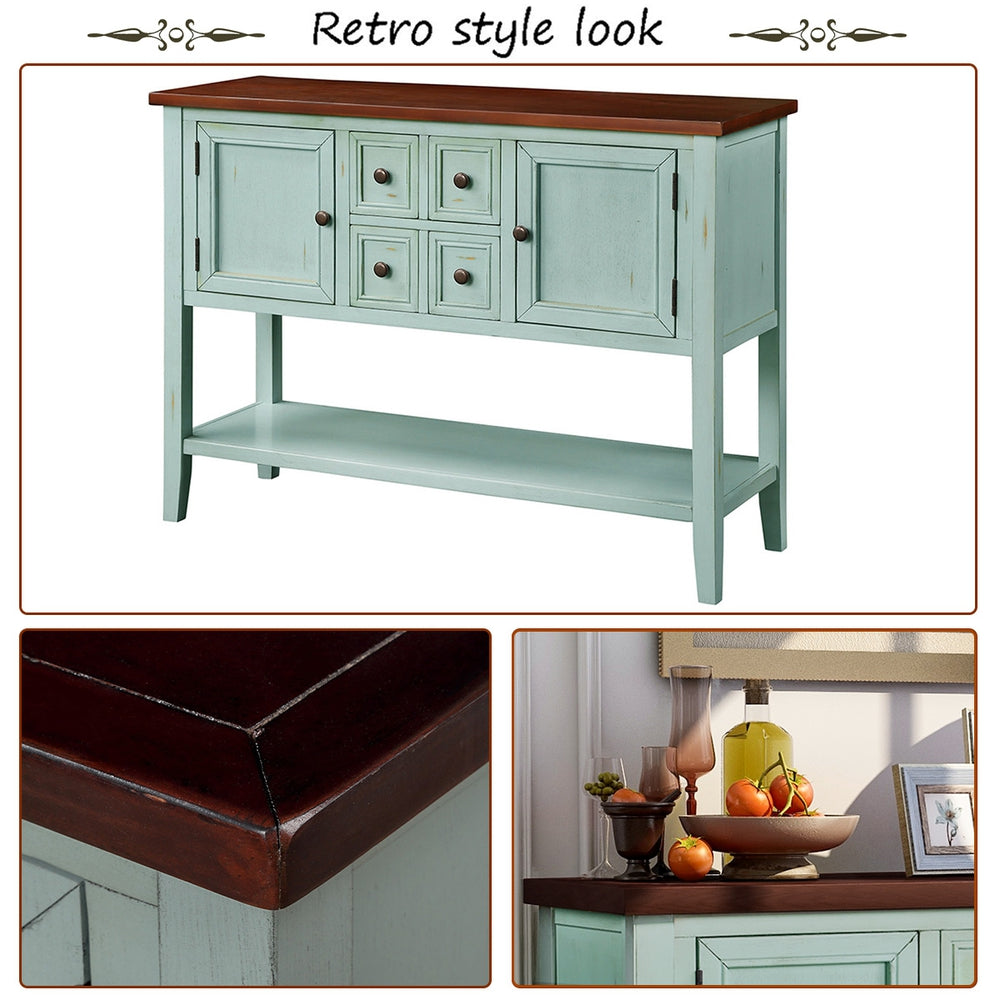 Buffet Sideboard Living Room Console Table - Antique Blue