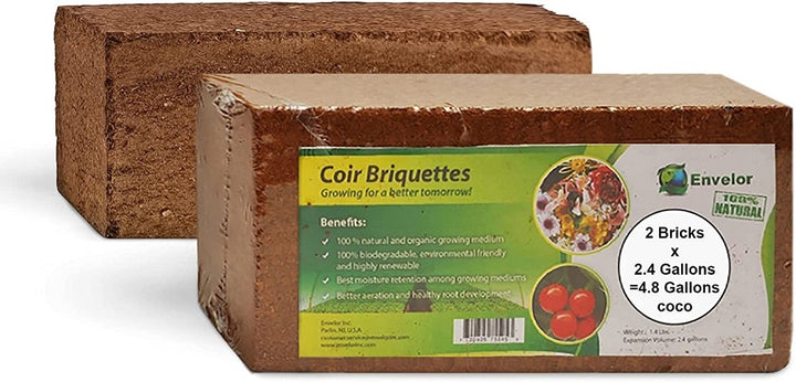 Coir Growing Medium Coco Potting Soil 1.5-lb Block
