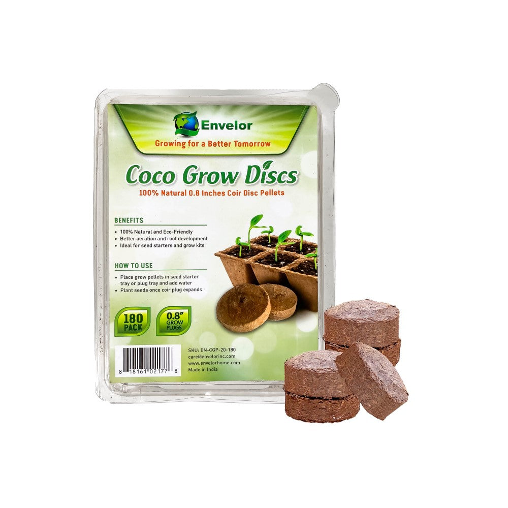 Coco Grow Discs Seed Starter Coir Pellets, 0.8" Dia. - 180 Pack