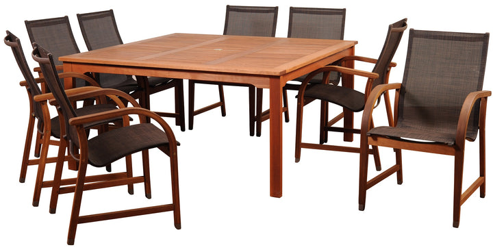 Bahamas 9 Piece Eucalyptus Square Dining Set