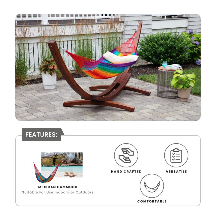 Acapulco Mexican Patio Hammock - Single - Rainbow