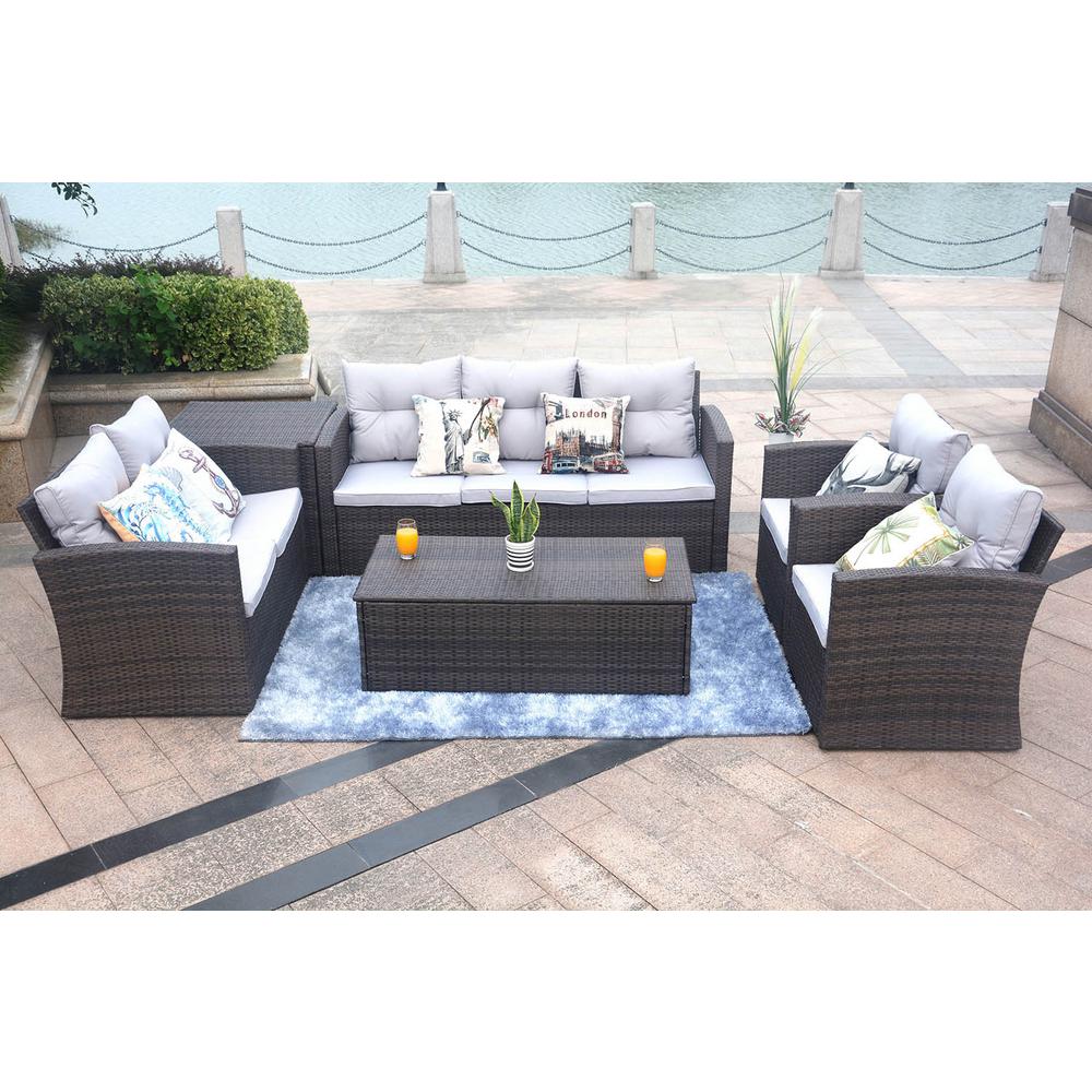Medford 6 Piece Outdoor Patio Furniture Conversation Set