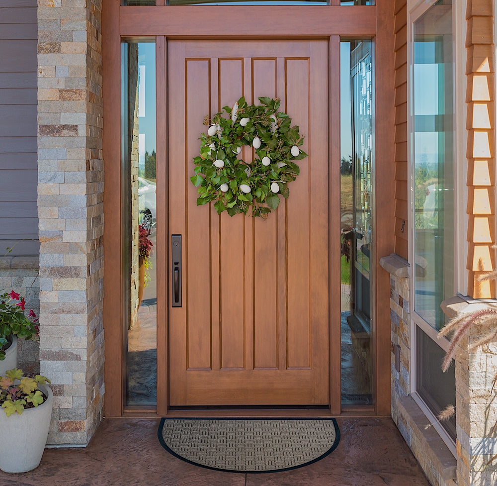 Checker Half Round Indoor Outdoor Door Mat - 24" x 36" - view 4