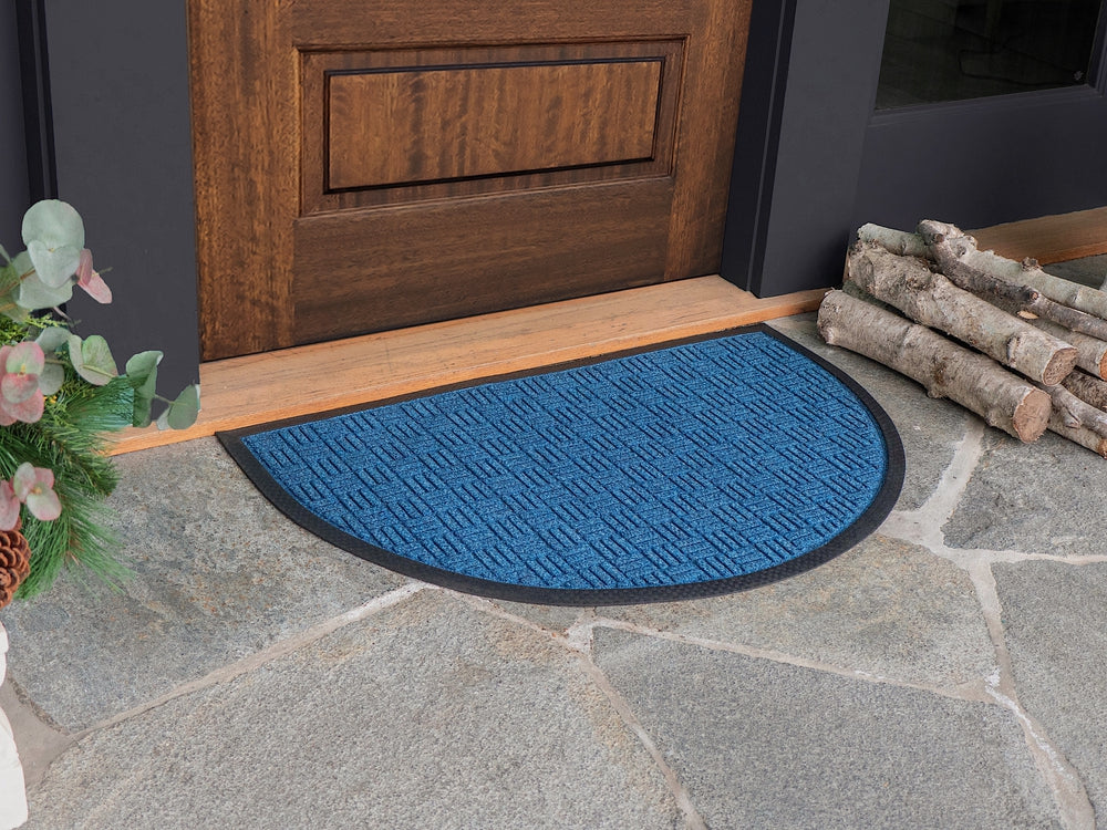 Checker Half Round Indoor Outdoor Door Mat - 24" x 36" - view 10