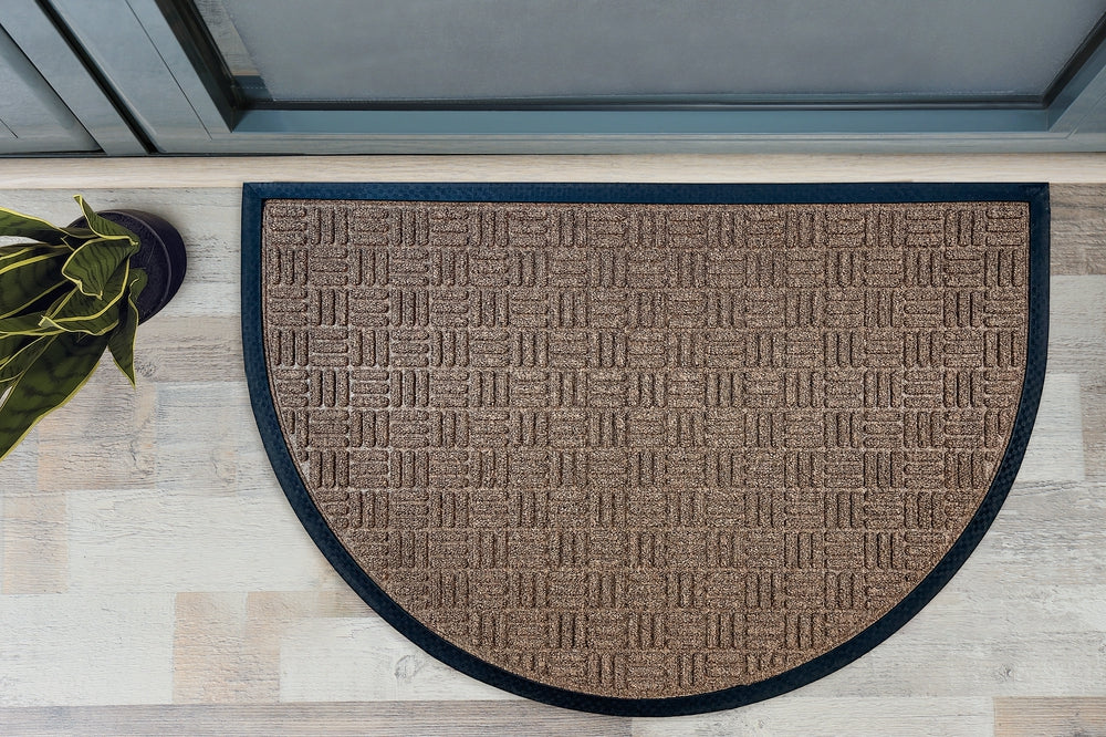 Checker Half Round Indoor Outdoor Door Mat - 24" x 36" - view 14