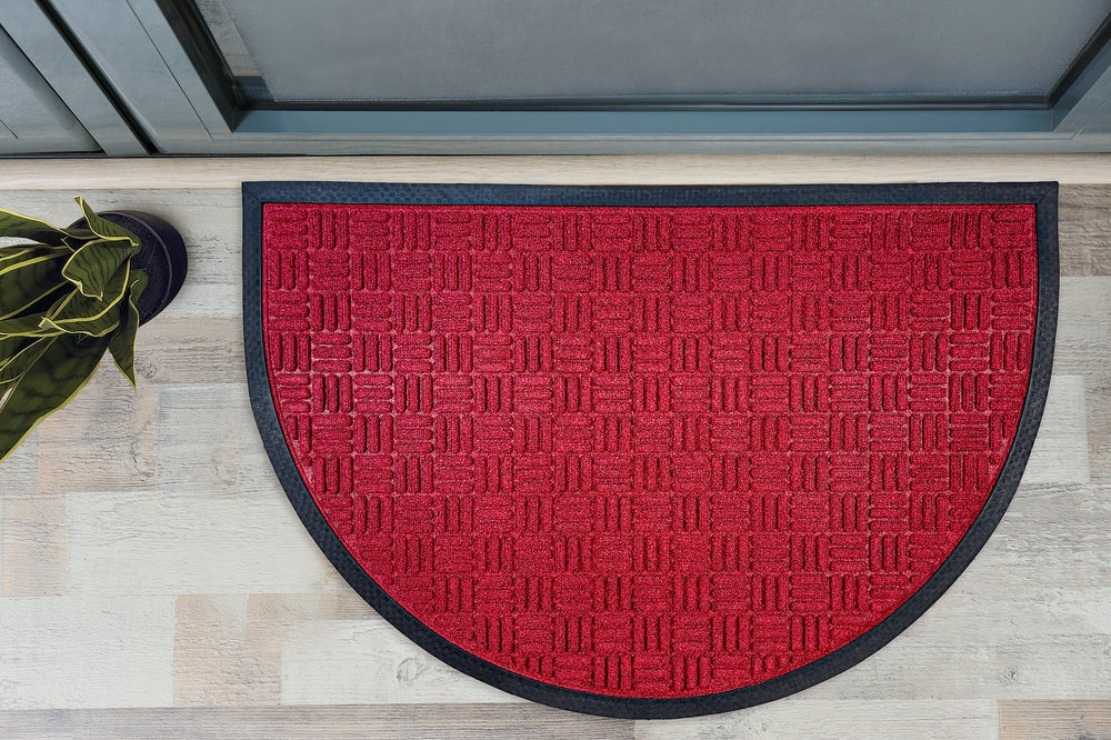 Checker Half Round Indoor Outdoor Door Mat - 24" x 36" - view 19