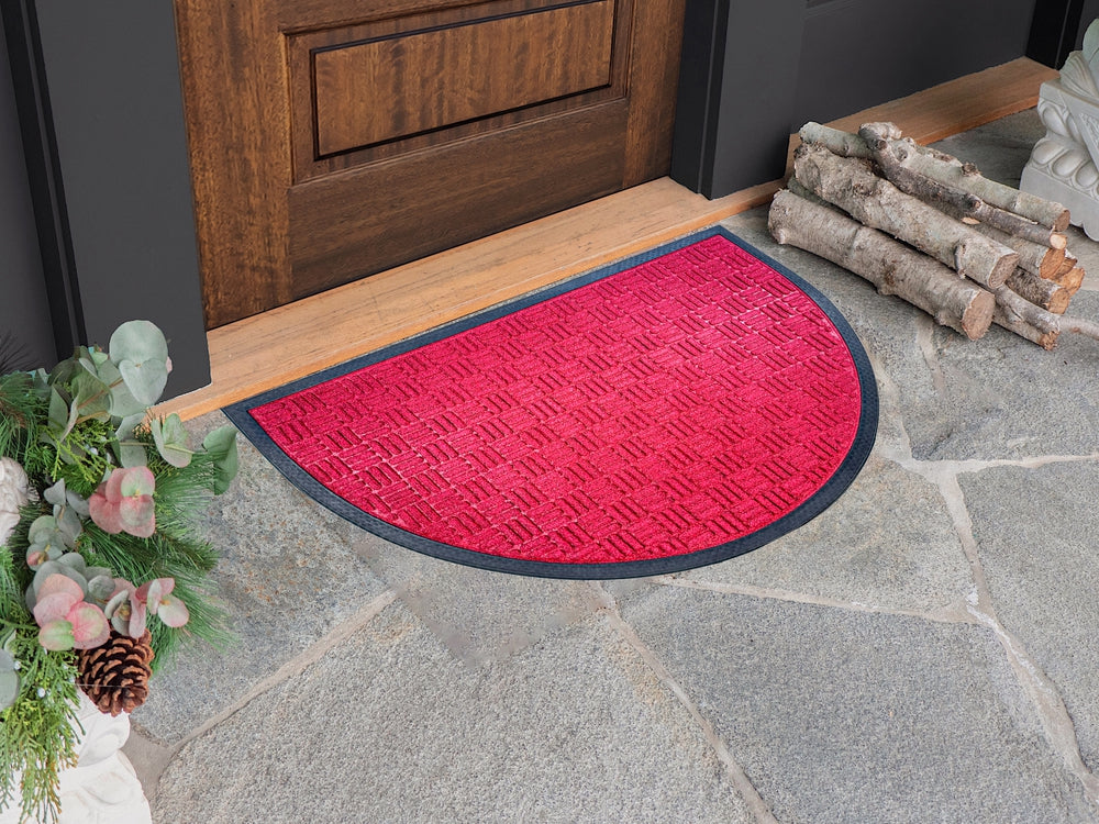 Checker Half Round Indoor Outdoor Door Mat - 24" x 36" - view 18