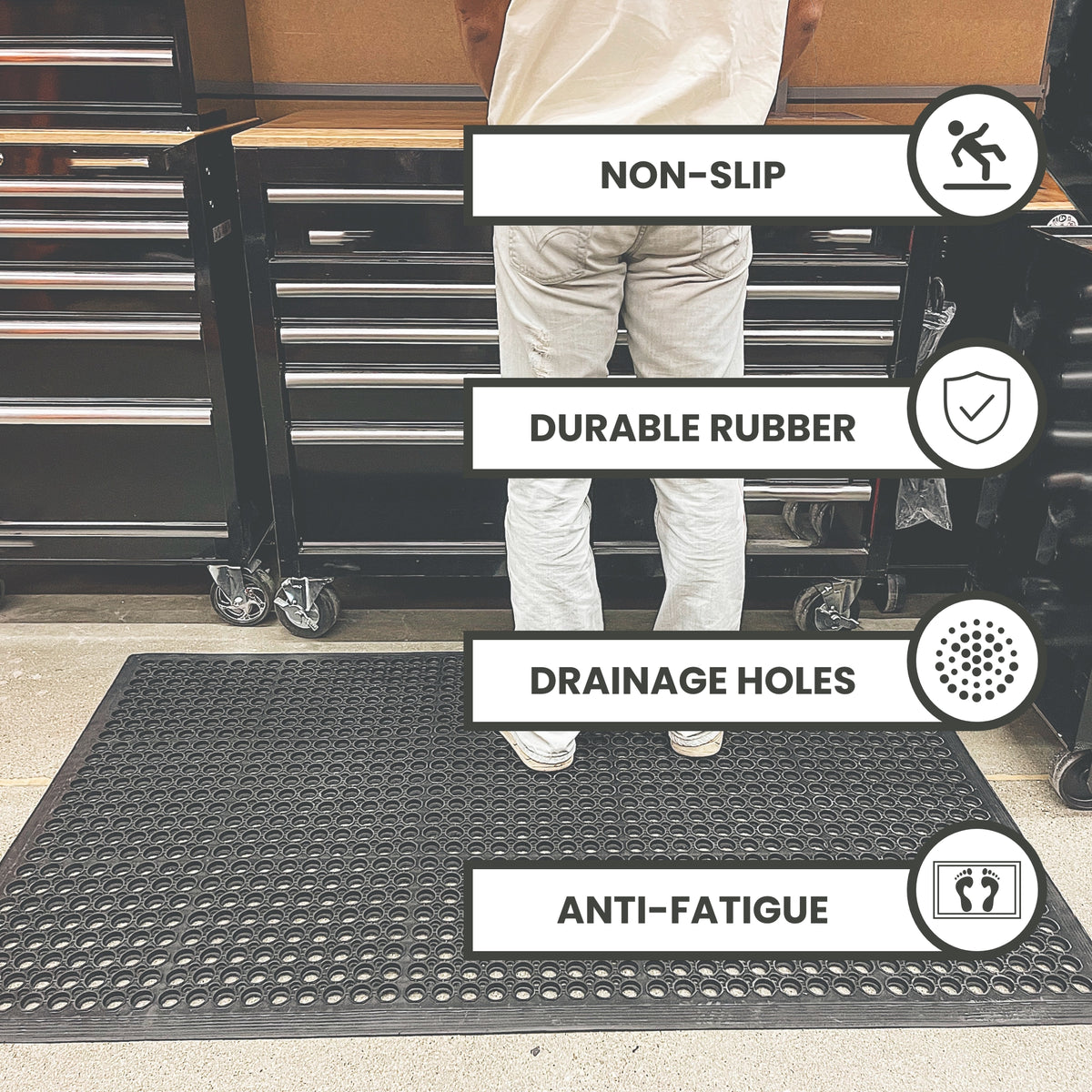 Anti Fatigue Rubber Floor Mat Non-Slip Kitchen Mat - view 4