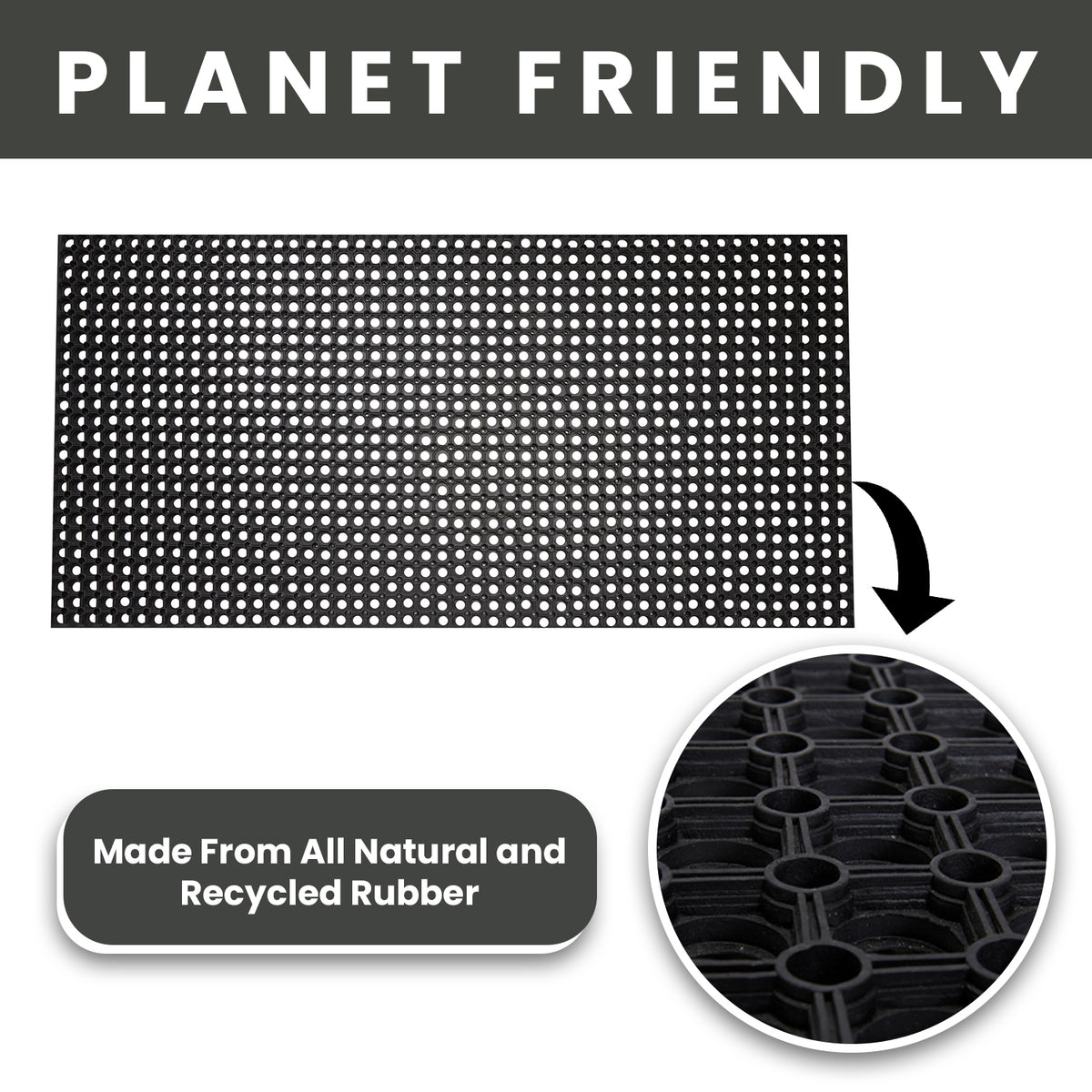 Hollow Drainage Rubber Floor Mat - Medium - view 3
