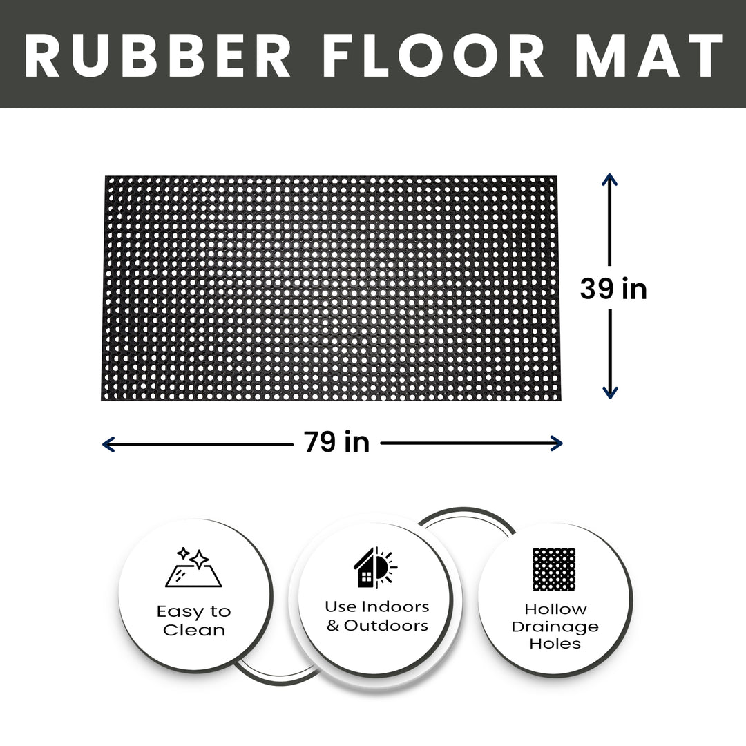 Hollow Drainage Rubber Floor Mat - Medium