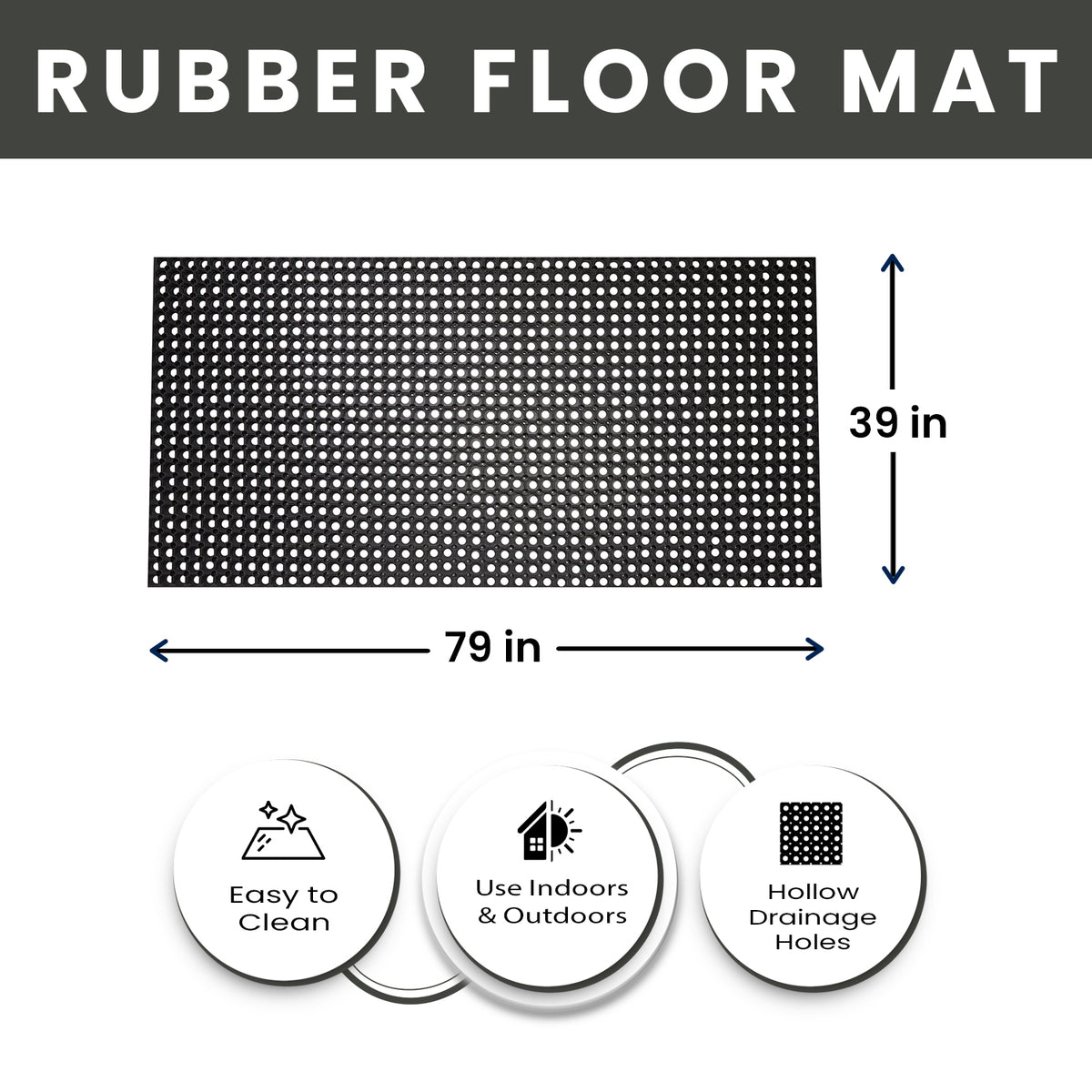 Hollow Drainage Rubber Floor Mat - Medium - view 4