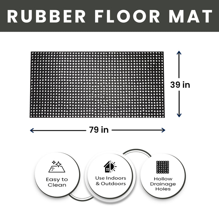 Hollow Drainage Rubber Floor Mat - Medium