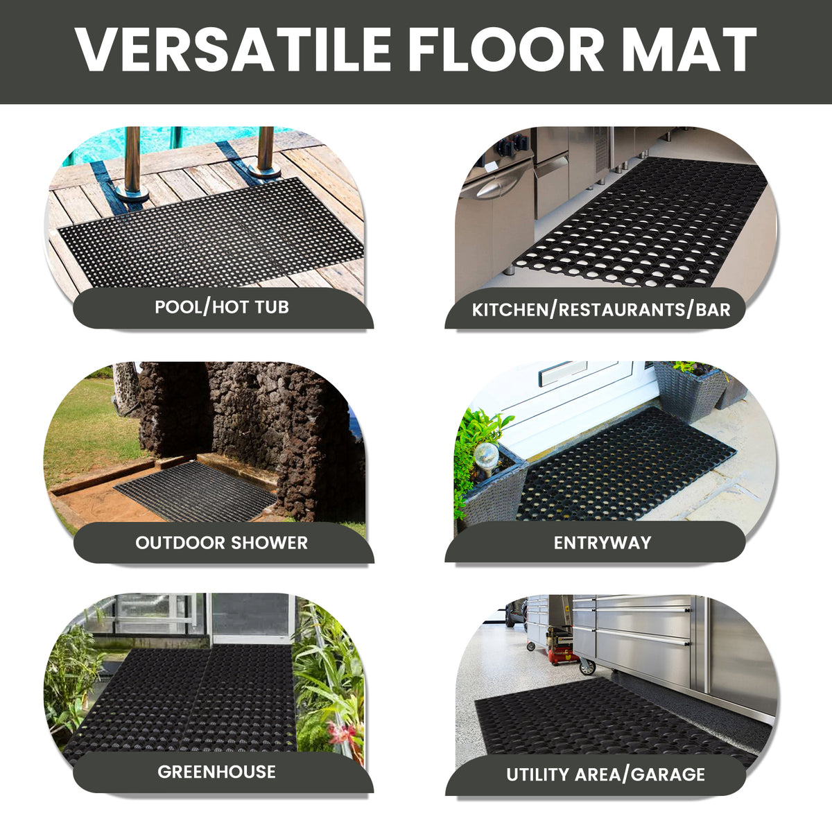 Hollow Drainage Rubber Floor Mat - Medium - view 5