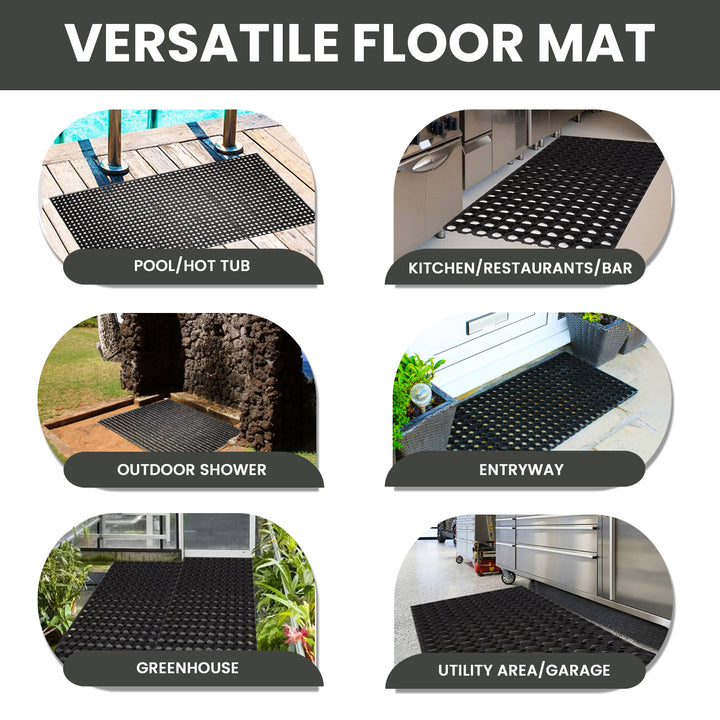 Hollow Drainage Rubber Floor Mat - Medium