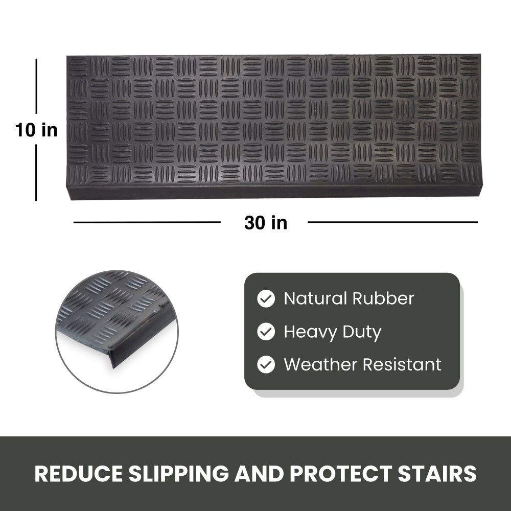 Checker Rubber Stair Tread Mats (6 Piece Set)