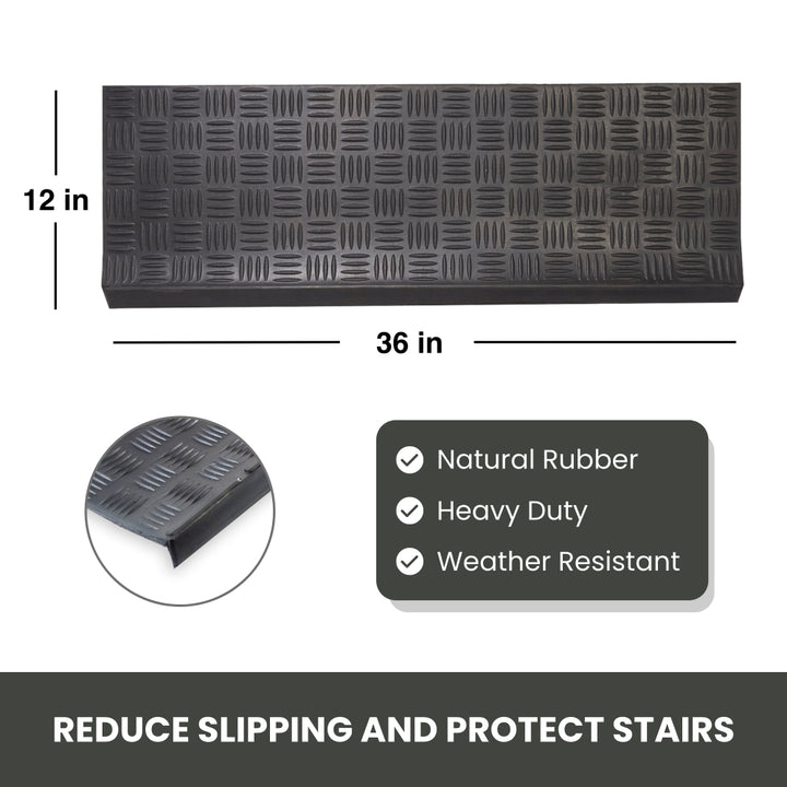 Checker Rubber Stair Tread Mats (6 Piece Set)