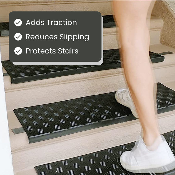 Checker Rubber Stair Tread Mats (6 Piece Set)