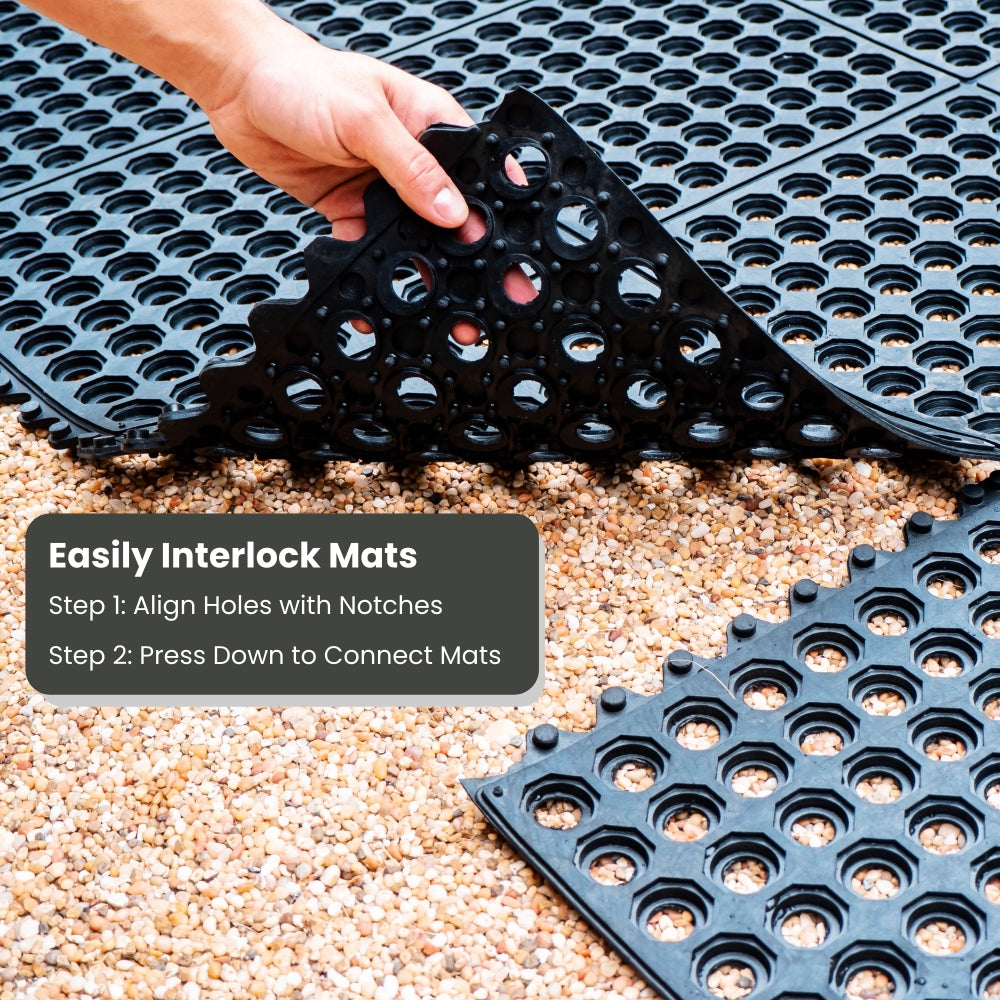 Interlocking Link Rubber Floor Mat - Select Size: 1 Pack, 4 Pack