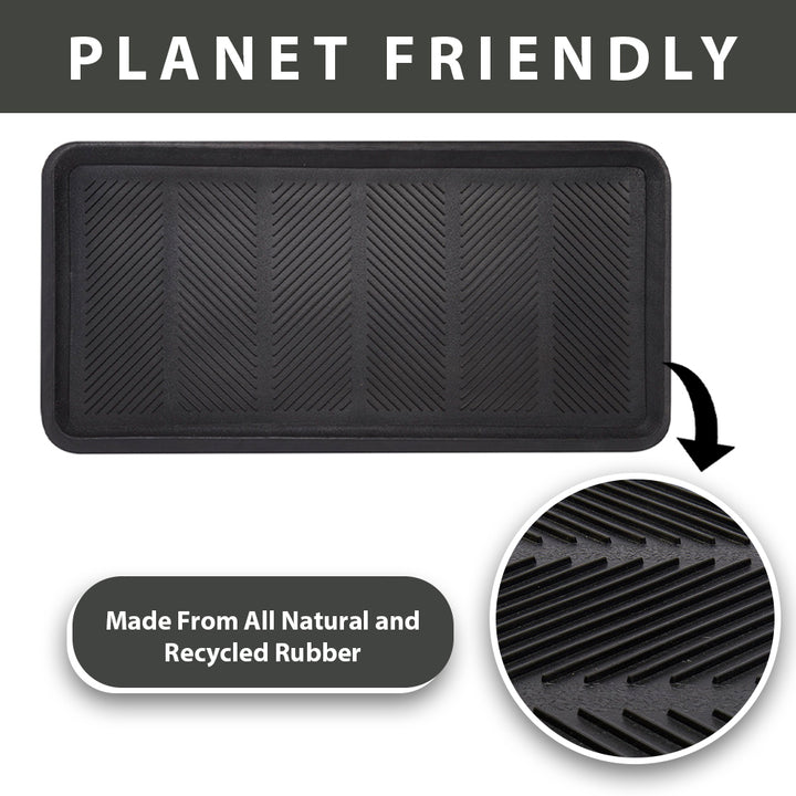 Chevron Rubber Boot Tray All Purpose Floor Tray (2 Pack)