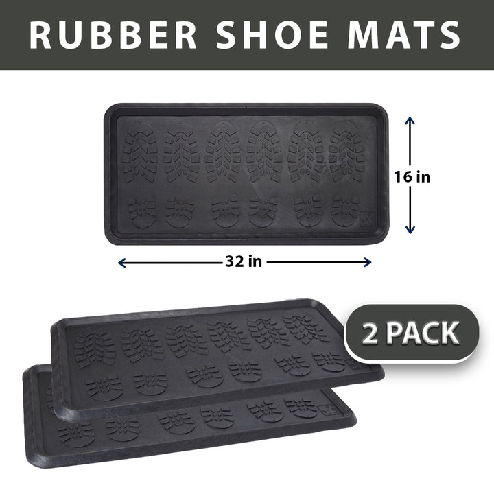 Footsteps Rubber Boot Tray All Purpose Floor Tray (2 Pack)