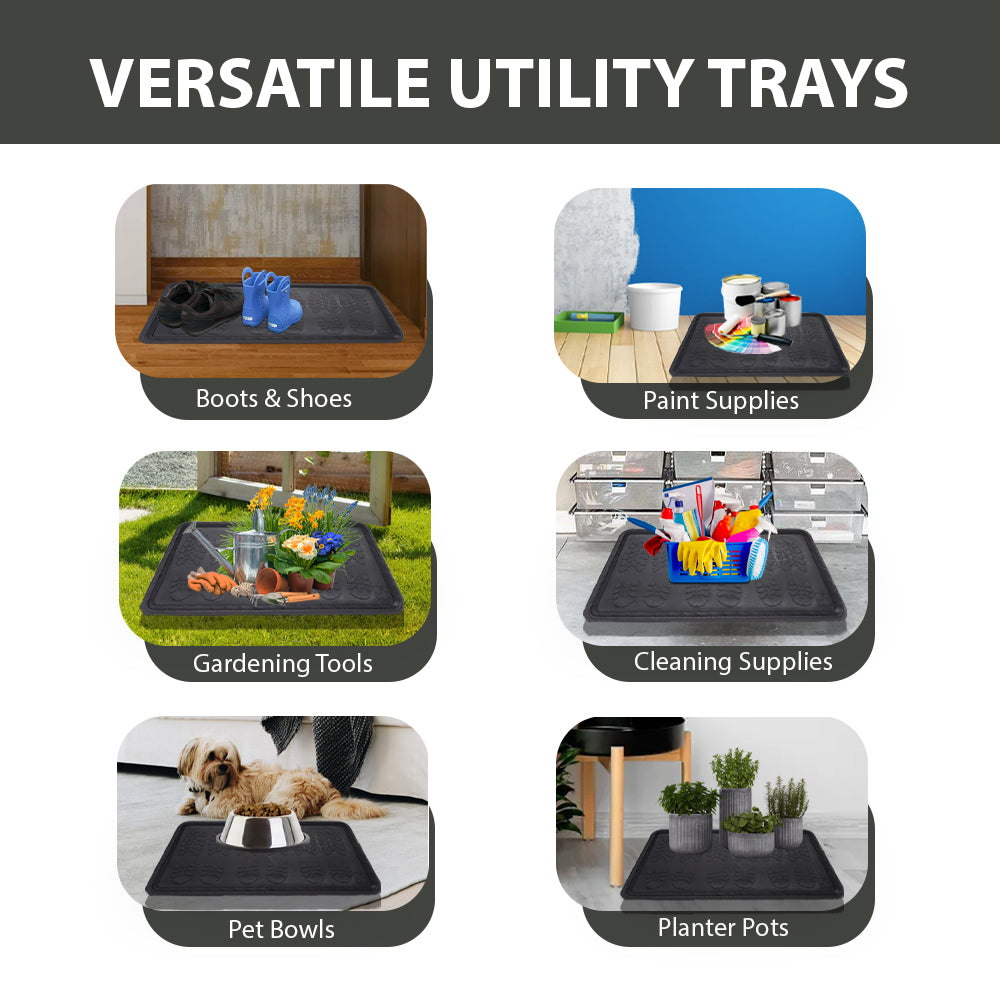 Footsteps Rubber Boot Tray All Purpose Floor Tray (2 Pack)