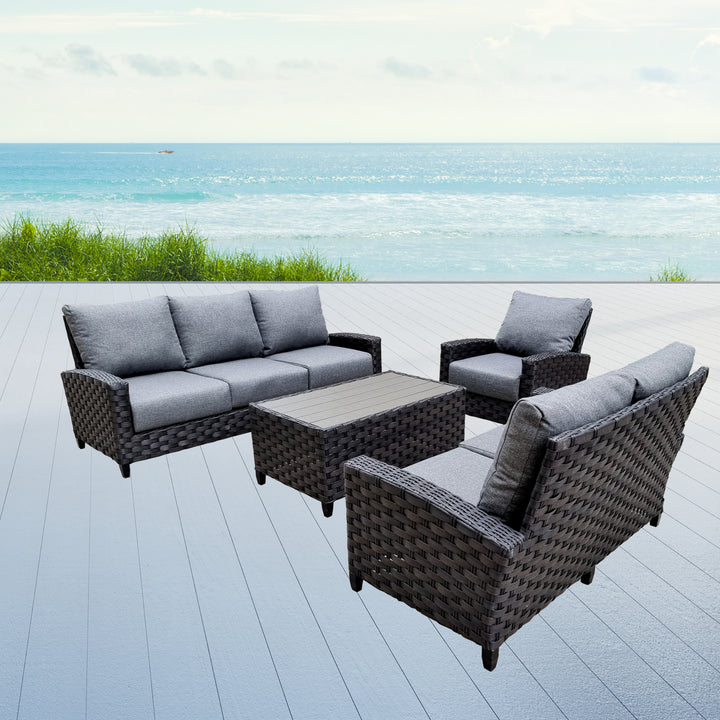 Belize 4-Piece Patio Furniture Conversation Set