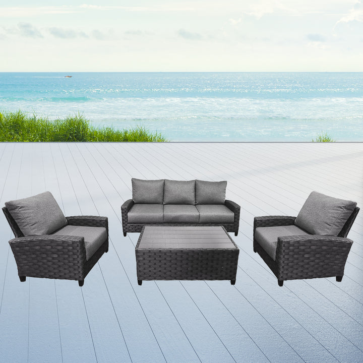 Belize 4-Piece Patio Furniture Conversation Sofa Set