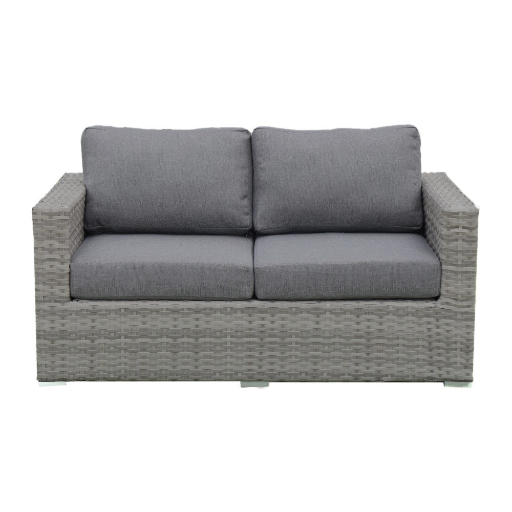 Grey rattan 2 online seater sofa