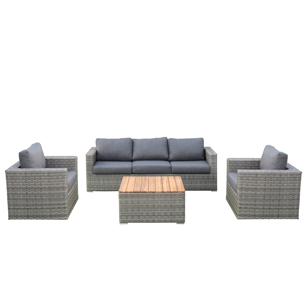Miami 4-Piece Patio Furniture Conversation Sofa Set
