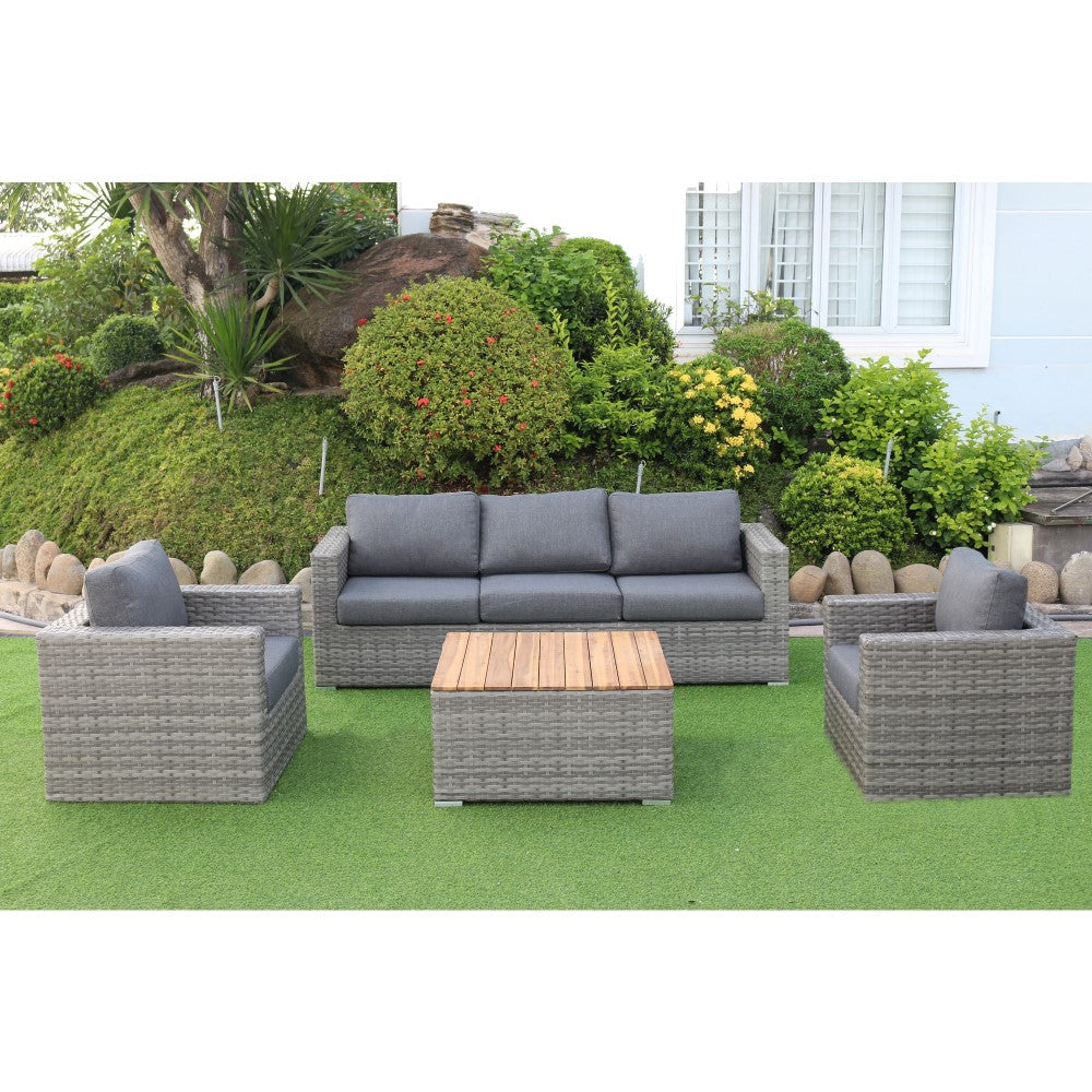 Miami 4-Piece Patio Furniture Conversation Sofa Set