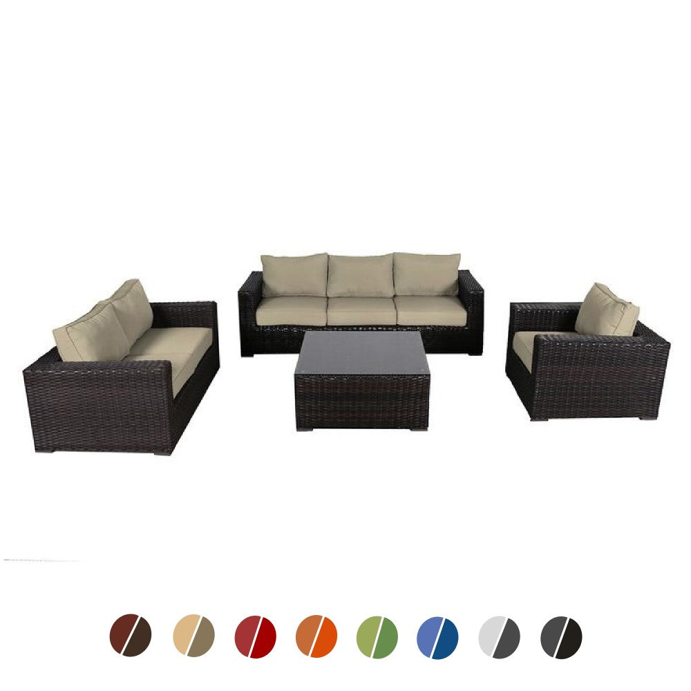 Santa Monica Outdoor Patio Furniture Deep Seating Set