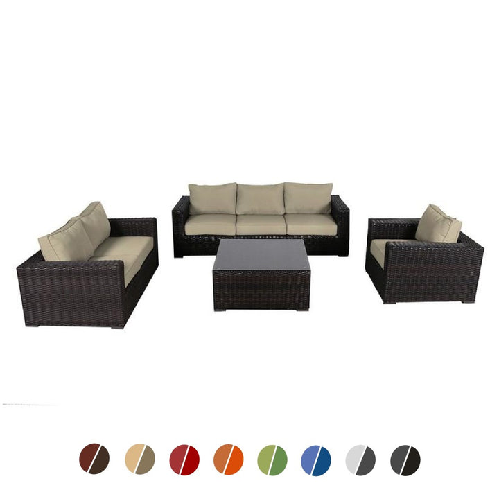 Santa Monica Outdoor Patio Furniture Deep Seating Set