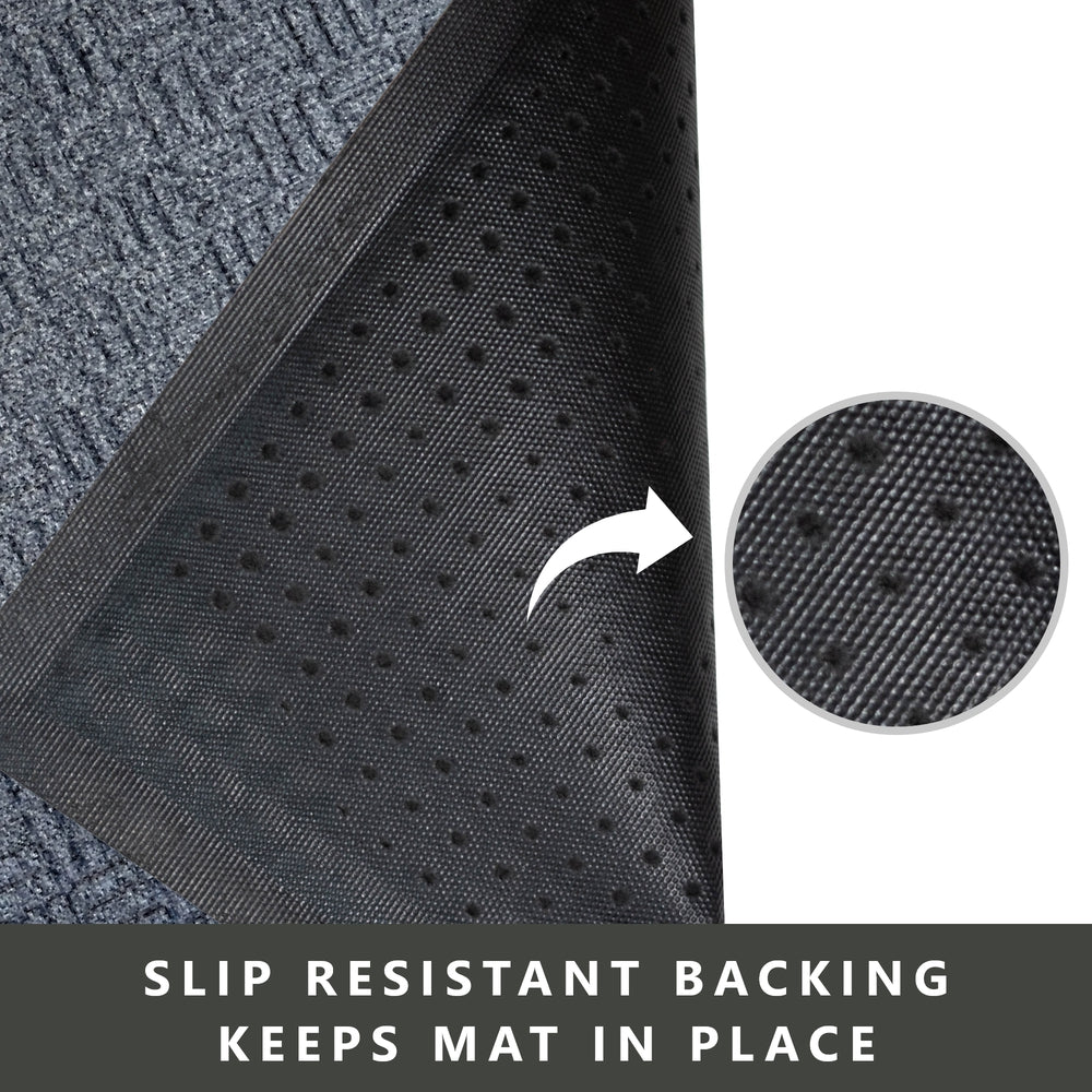Checker Half Round Indoor Outdoor Door Mat - 24" x 36"