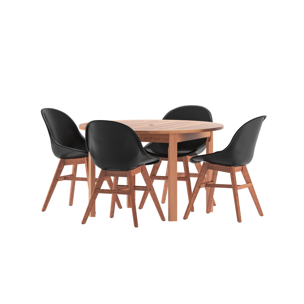 Amazonia 5 Piece Eucalyptus Patio Dining Set
