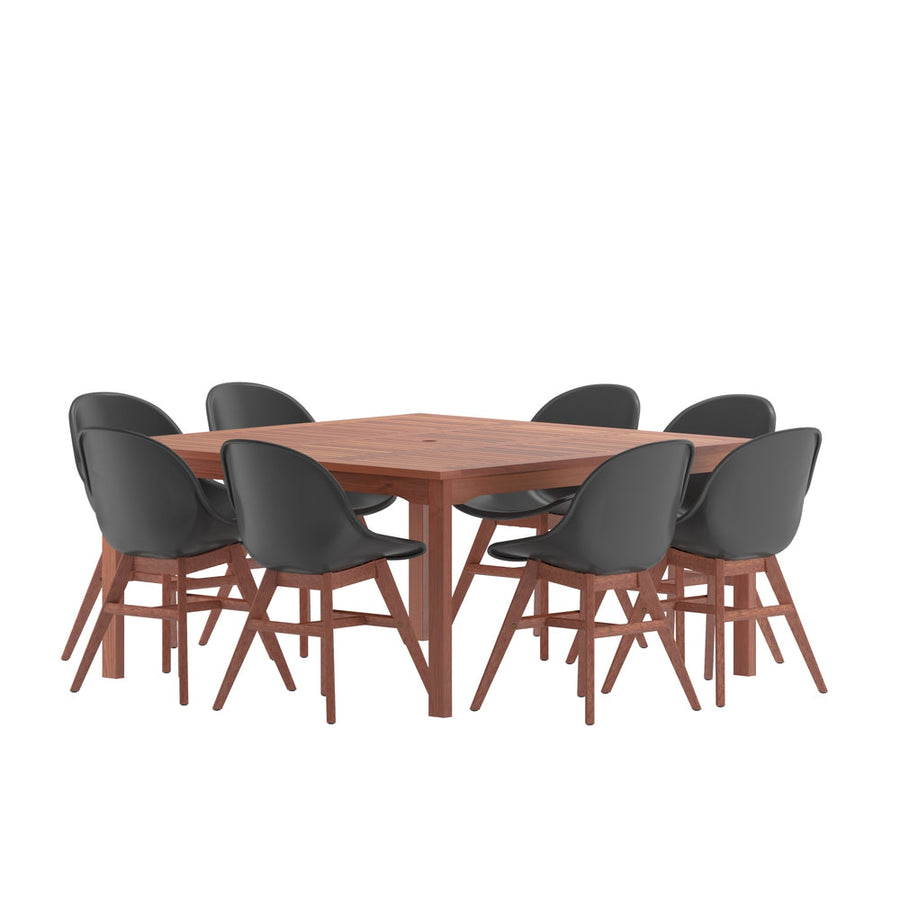 Amazonia 9 Piece Eucalyptus Patio Dining Set
