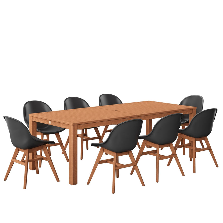 Amazonia 9 Piece Eucalyptus Patio Dining Set