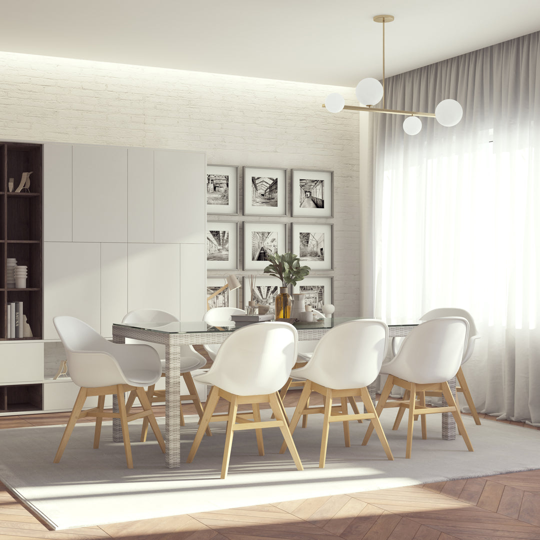 Midtown Concept Singapore 9 Piece Indoor Outdoor Kitchen Dining Set